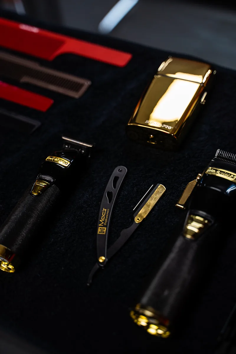 Gold clippers and tools laid out